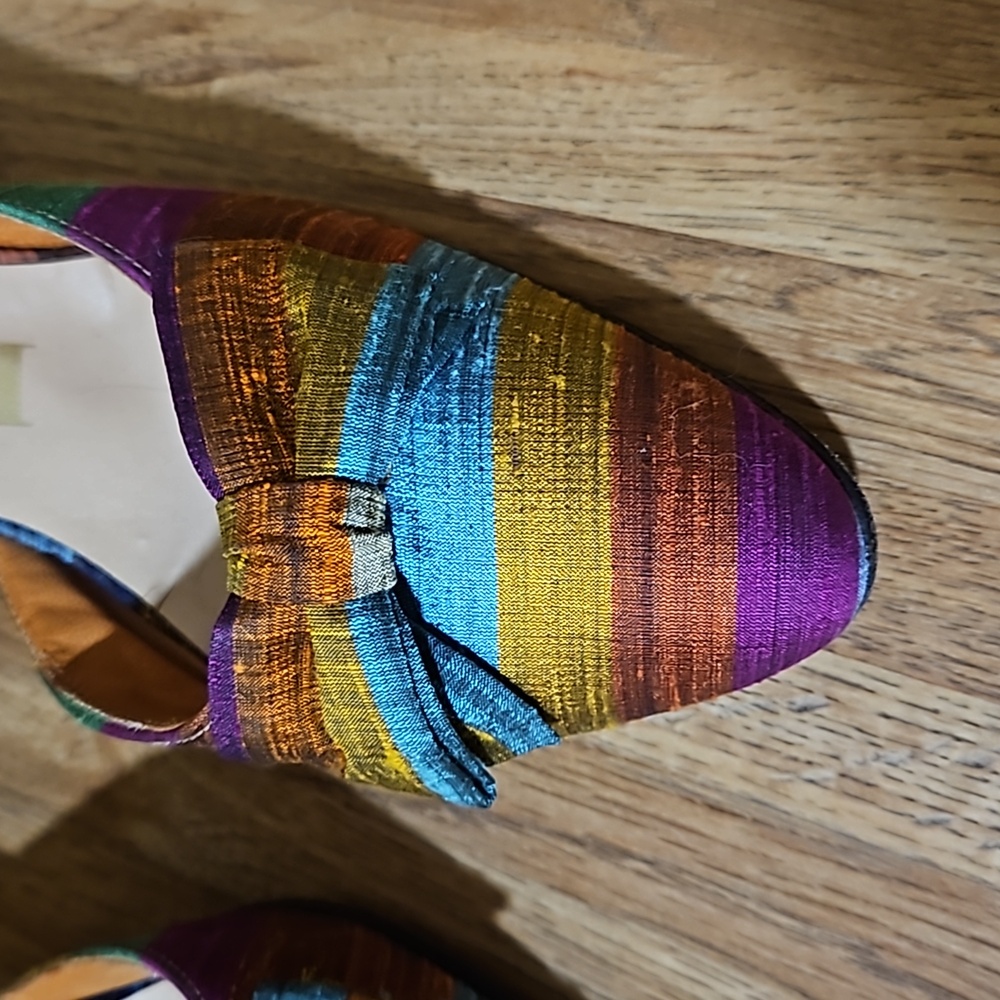 Deliso Vintage Colorful Material Heels 8.5B - Picture 5 of 16